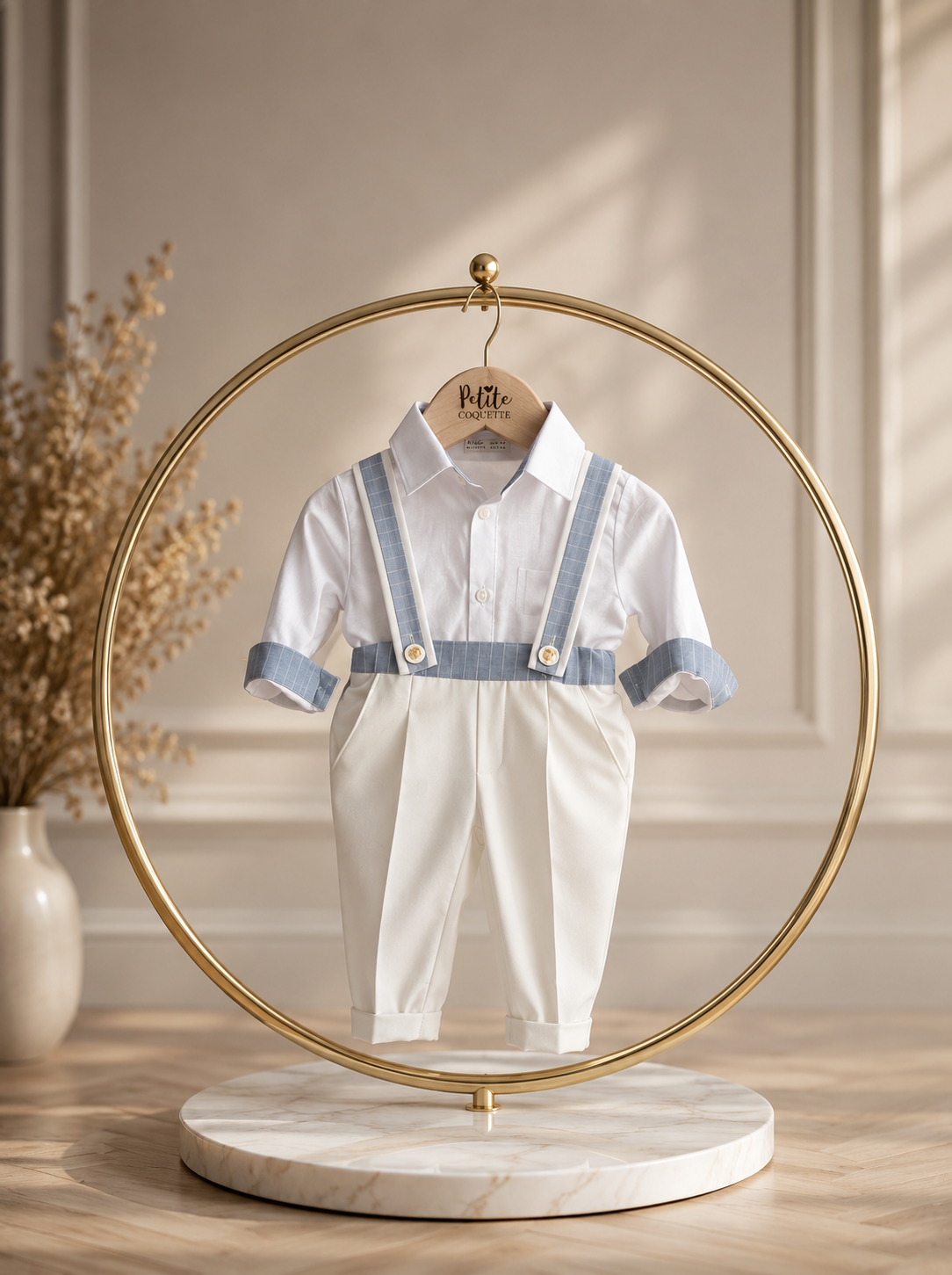 Costum de botez băieți Moretti  din Bumbac  -Petite Coquette