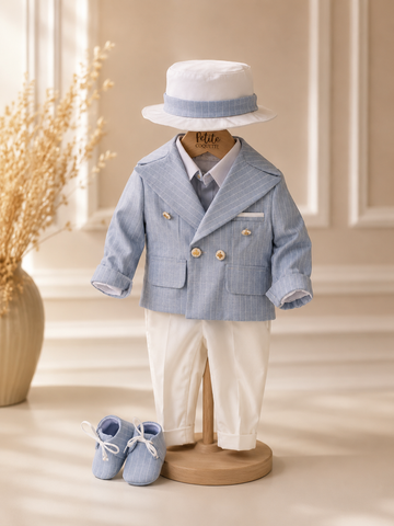 Costum de botez băieți Moretti  din Bumbac  -Petite Coquette