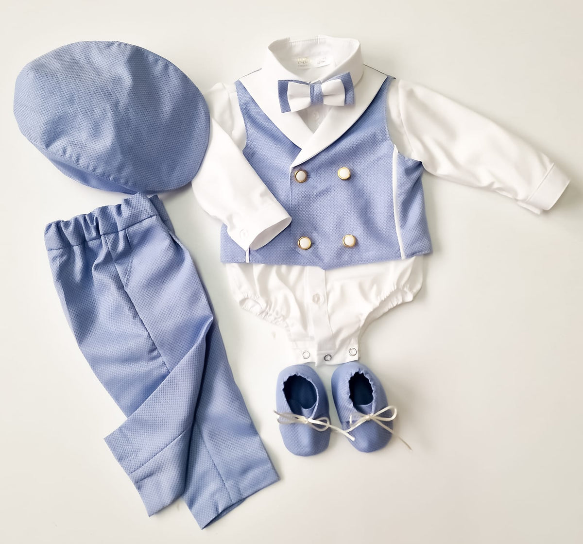 Costumaș botez pentru băieți Rareș Blue