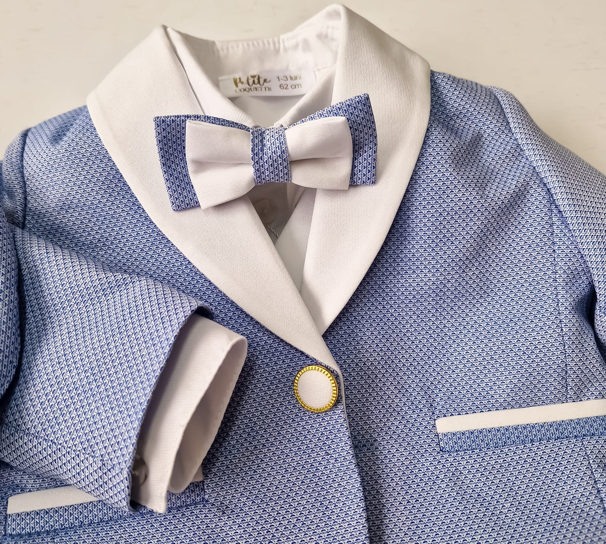 Costumaș botez pentru băieți Rareș J. Blue