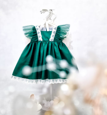 Rochiță verde botez Amelie Green