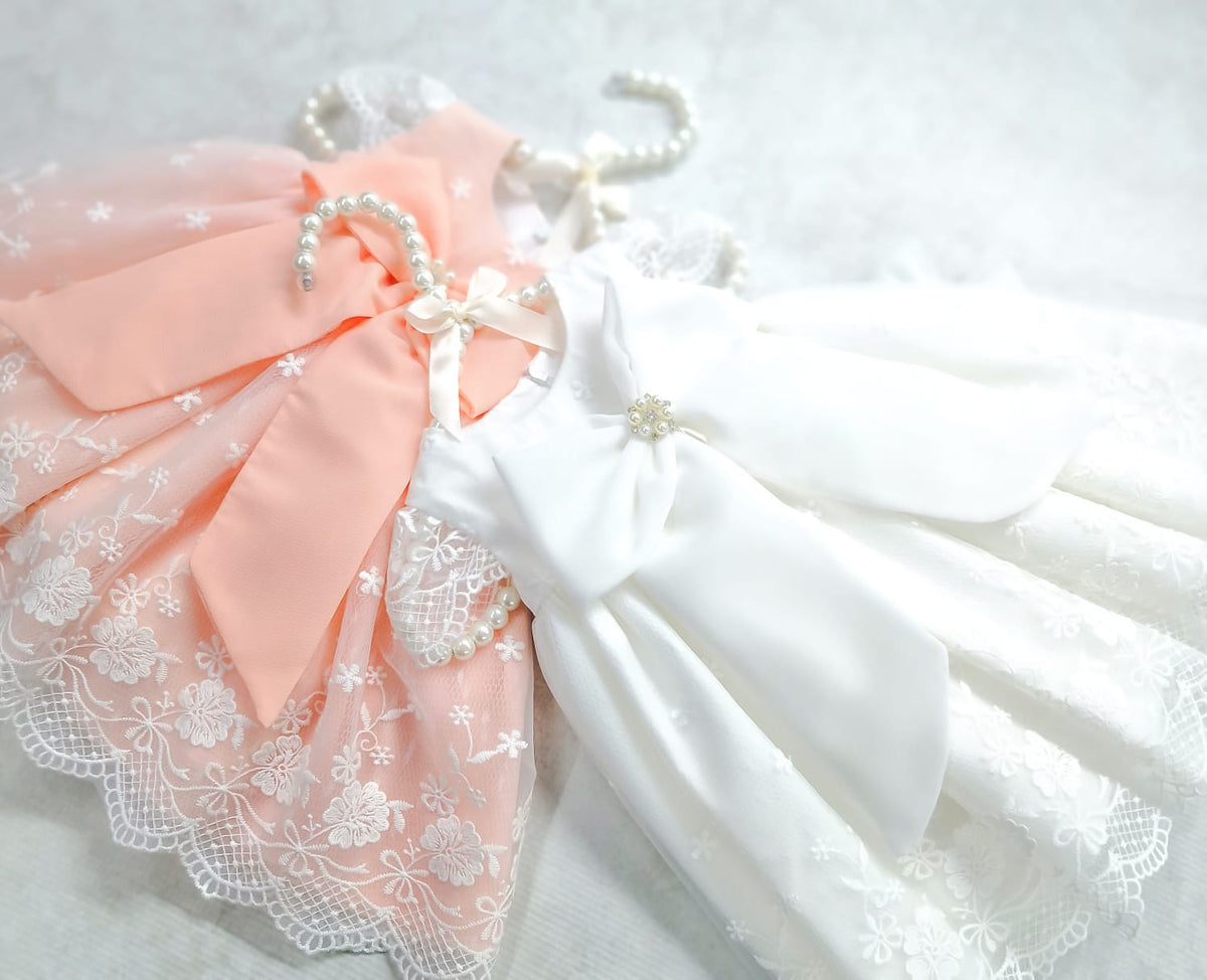 Rochiță botez Charlotte Peach