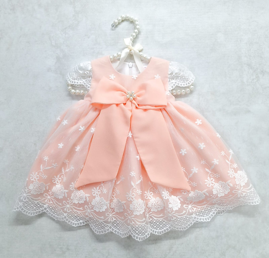 Rochiță botez Charlotte Peach