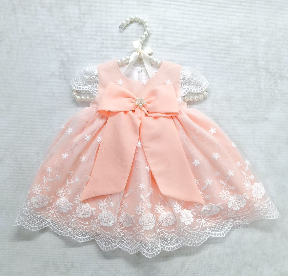 Rochiță botez Charlotte Peach