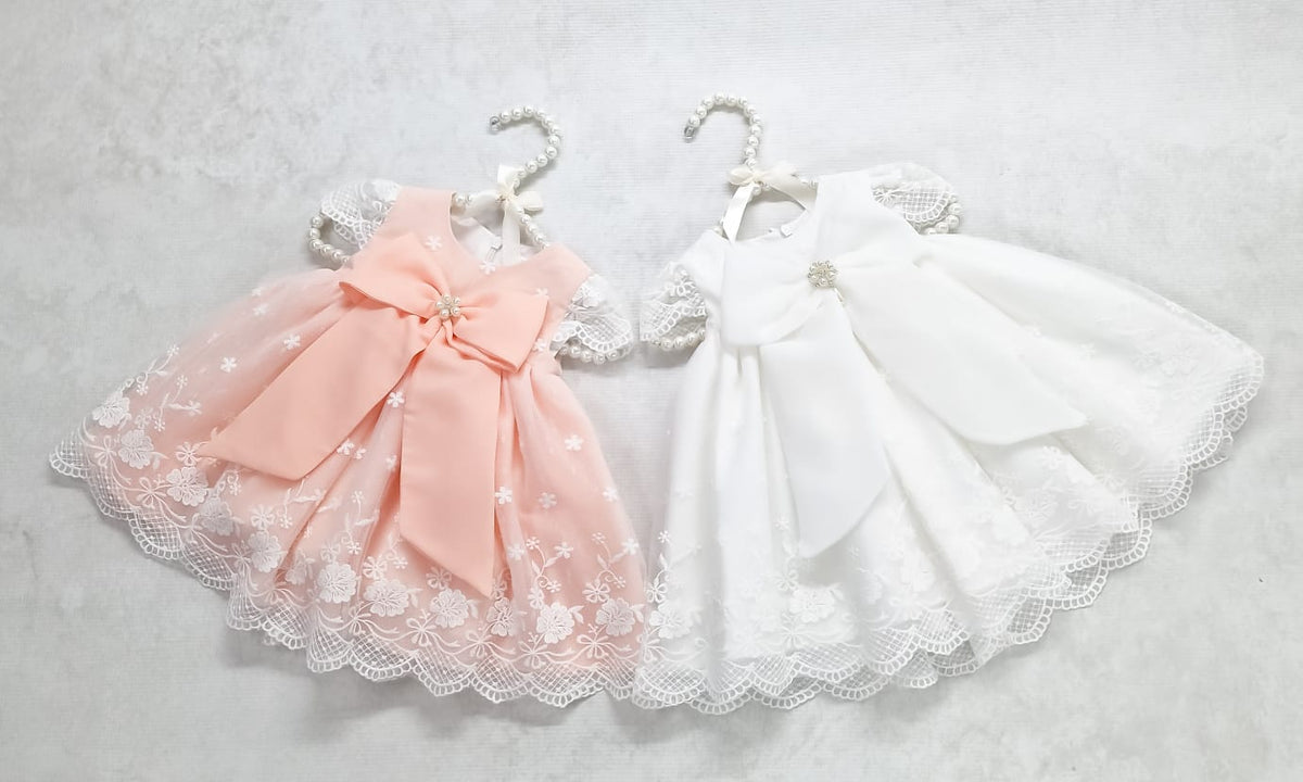 Rochiță botez Charlotte Peach