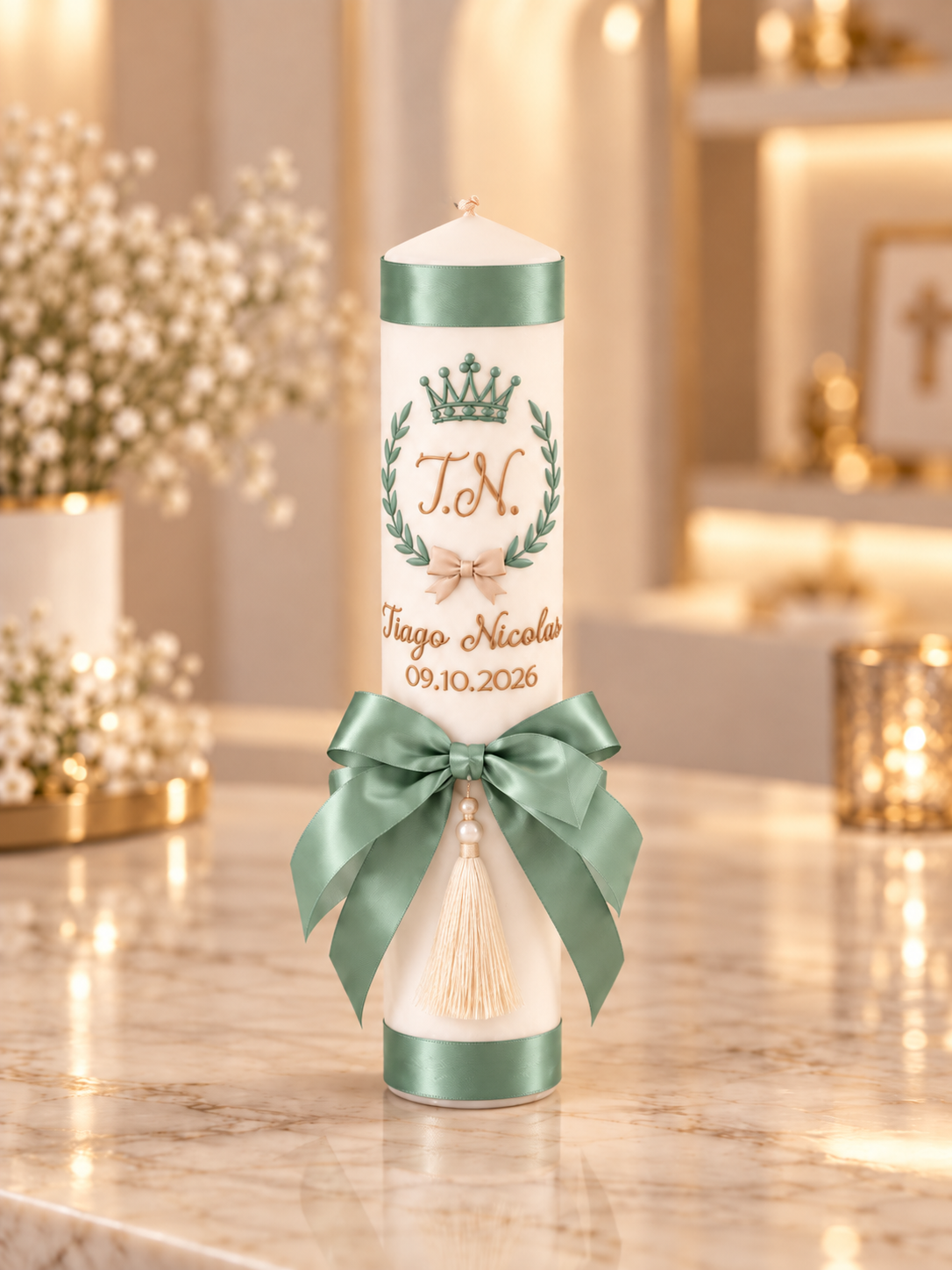 Lumânare botez băieți personalizată Royal Baby