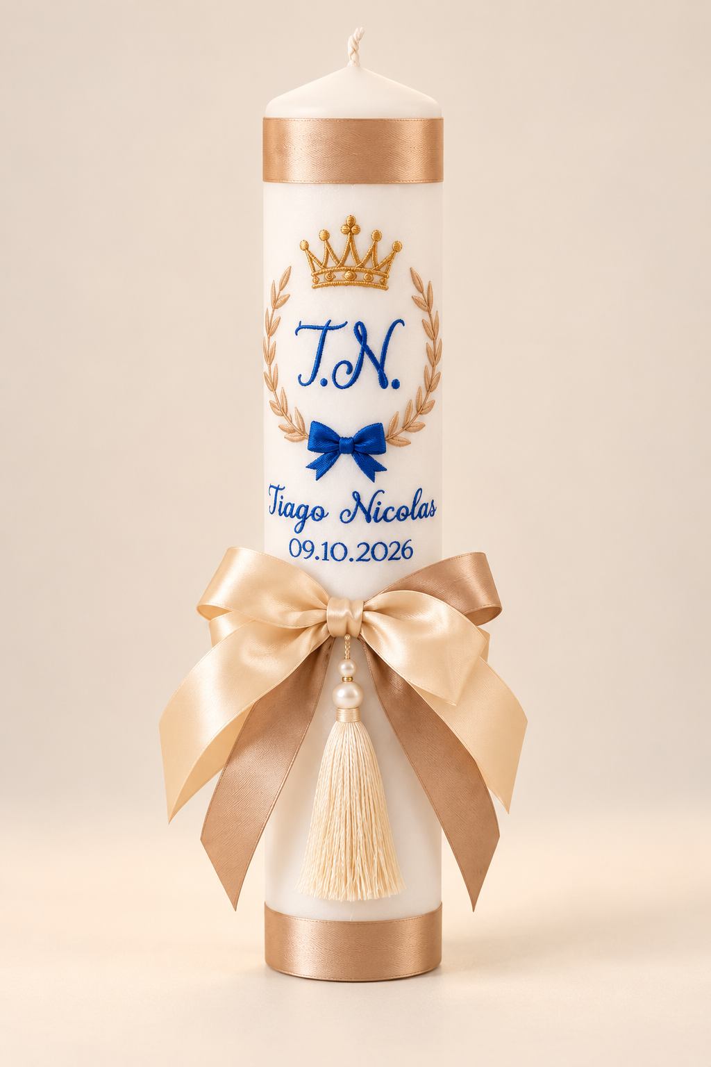 Lumânare botez băieți personalizată Royal Baby
