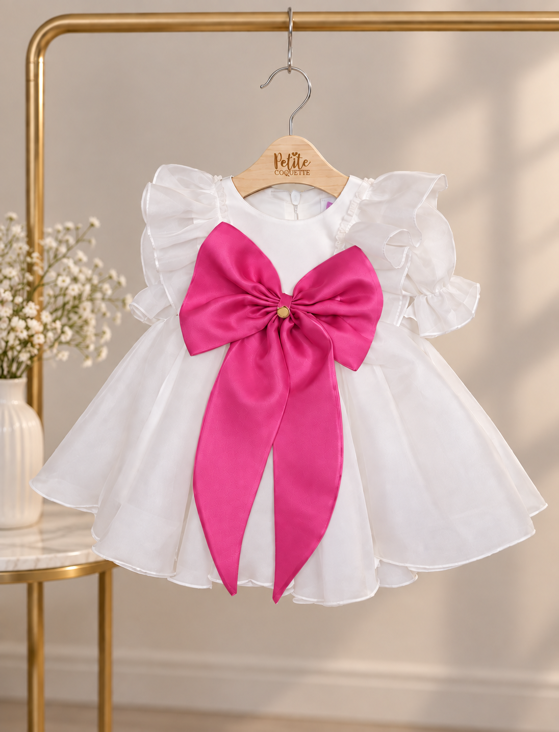 Rochiță din organza de botez Nuvolla
