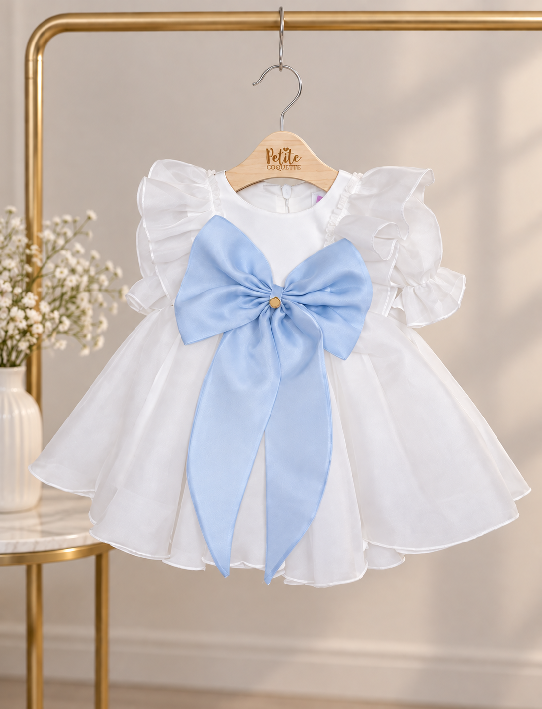 Rochiță din organza de botez Nuvolla
