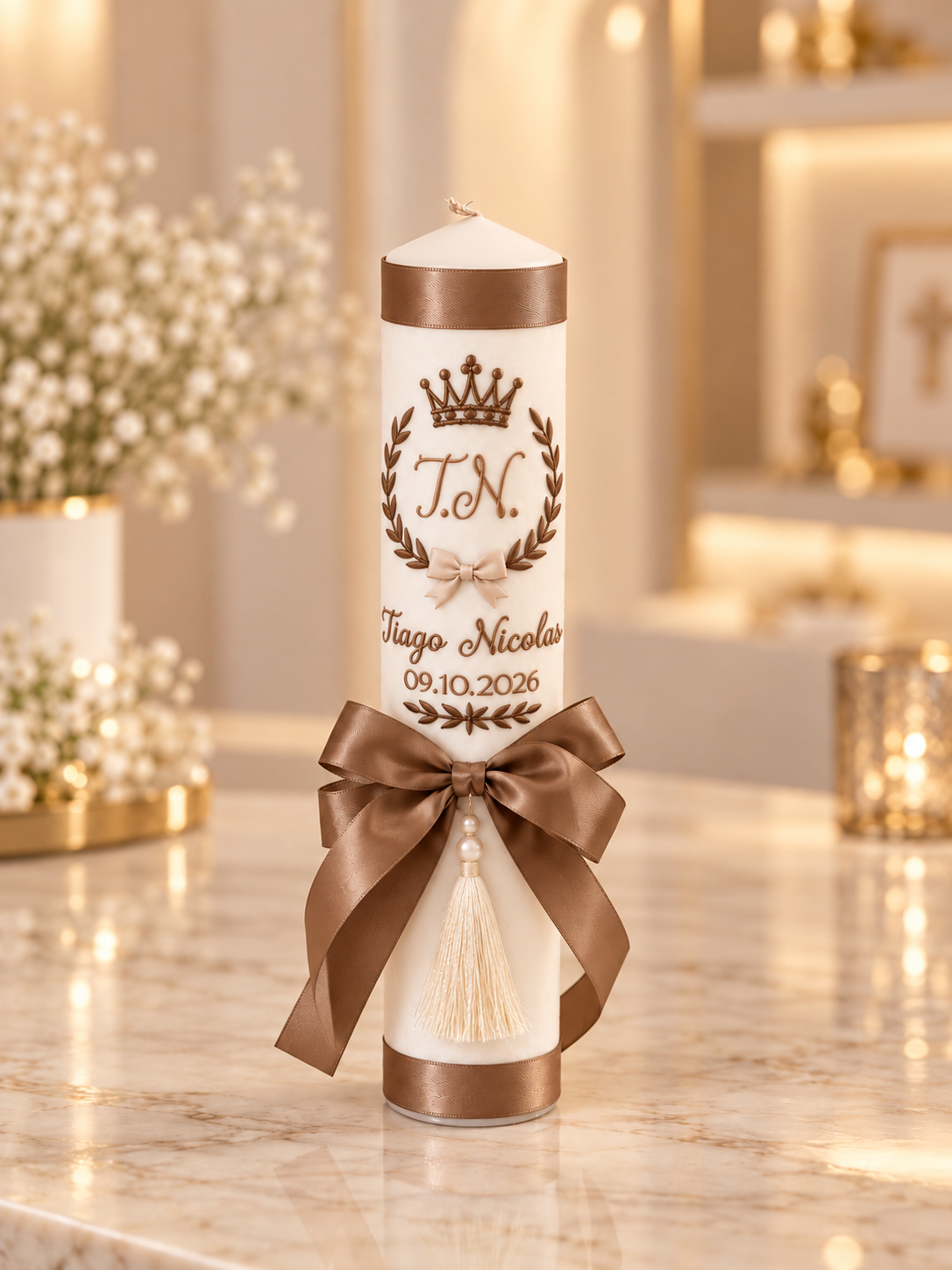 Lumânare botez băieți personalizată Royal Baby