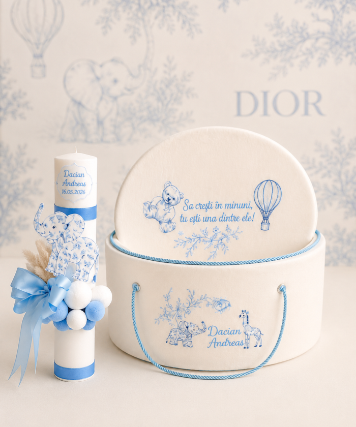 Trusou botez Baby Dior bleo personalizat pentru băiețel